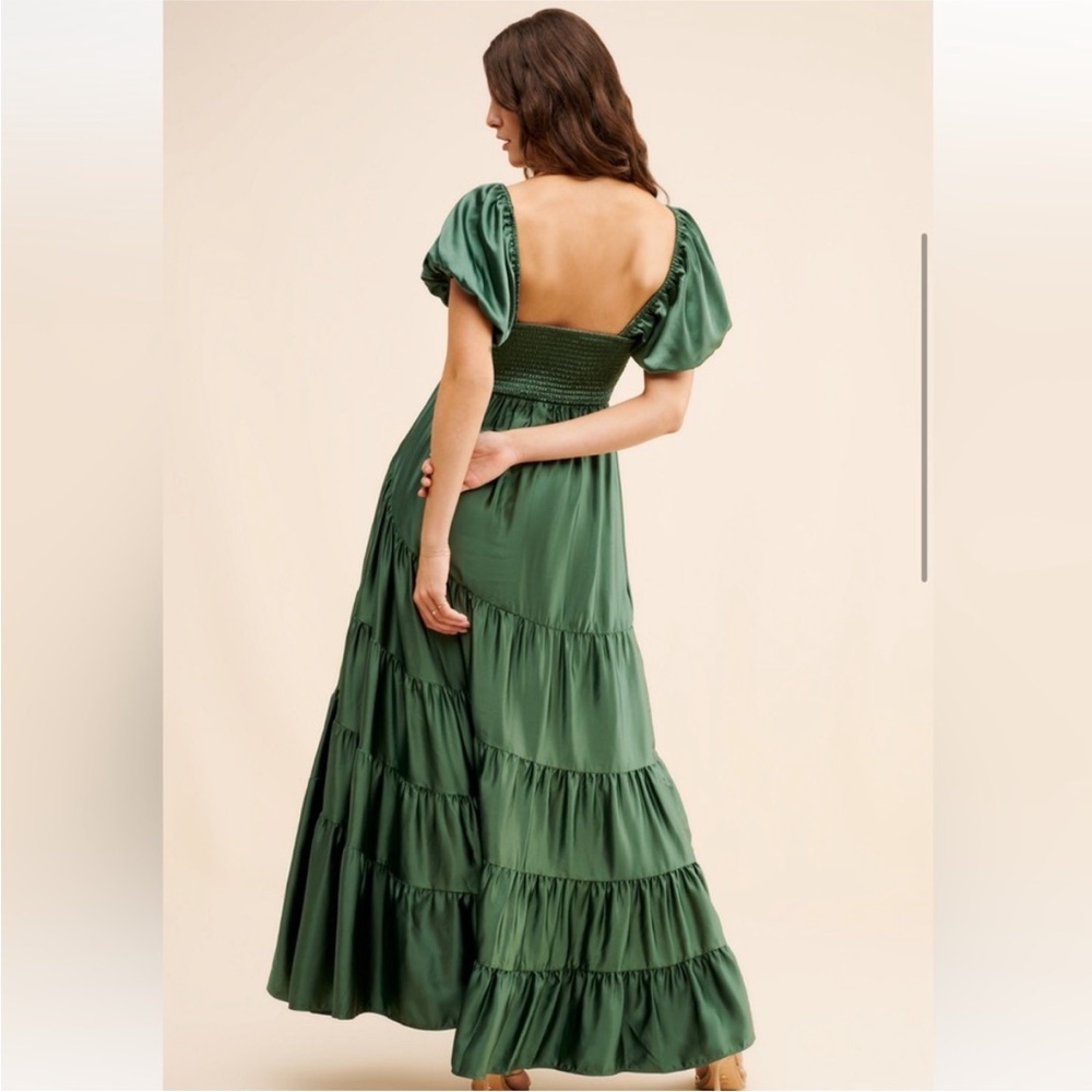 Free People green sundrenched silky maxi dress - Picture 4 of 11